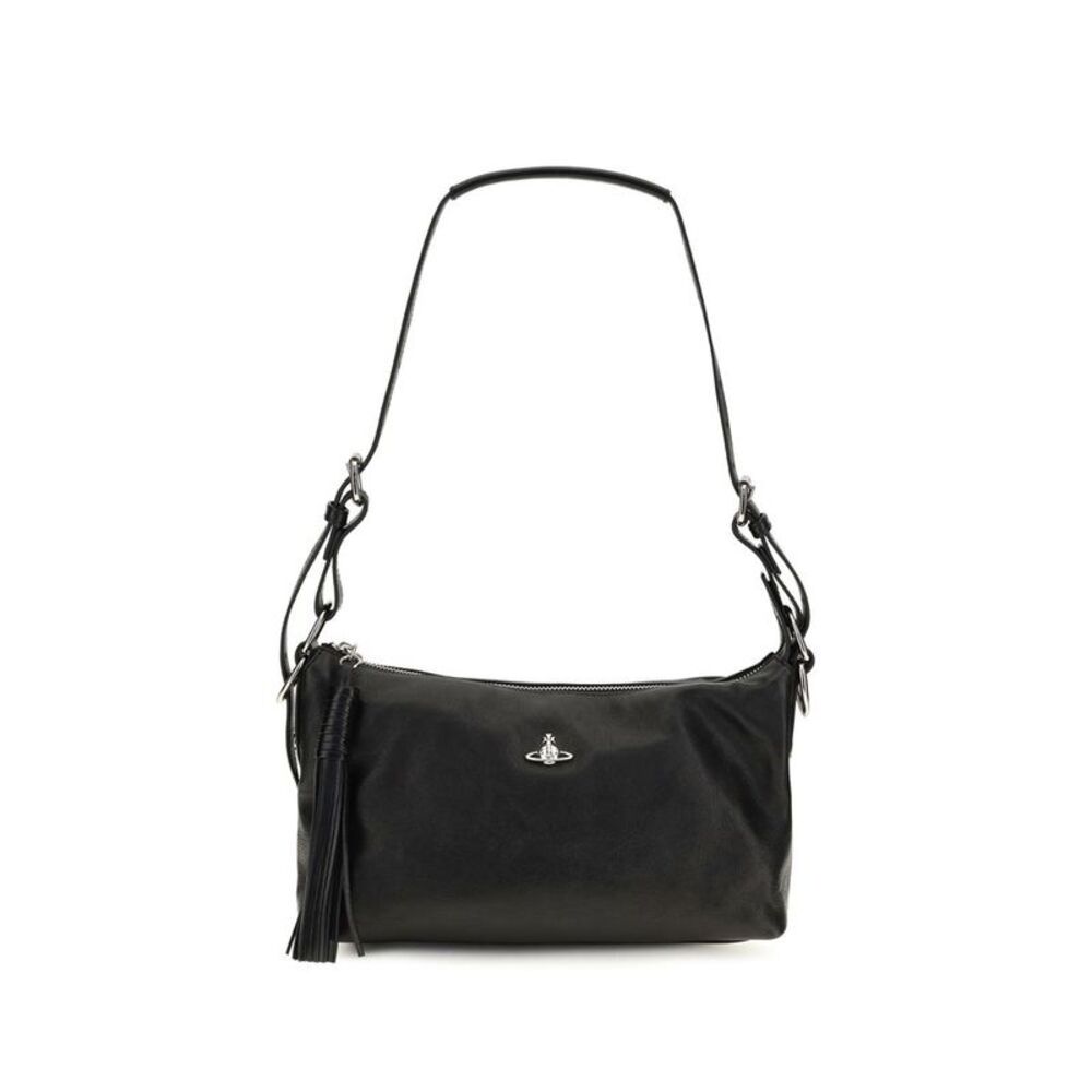 Vivienne Westwood Black Lambskin Shoulder Women's Bag